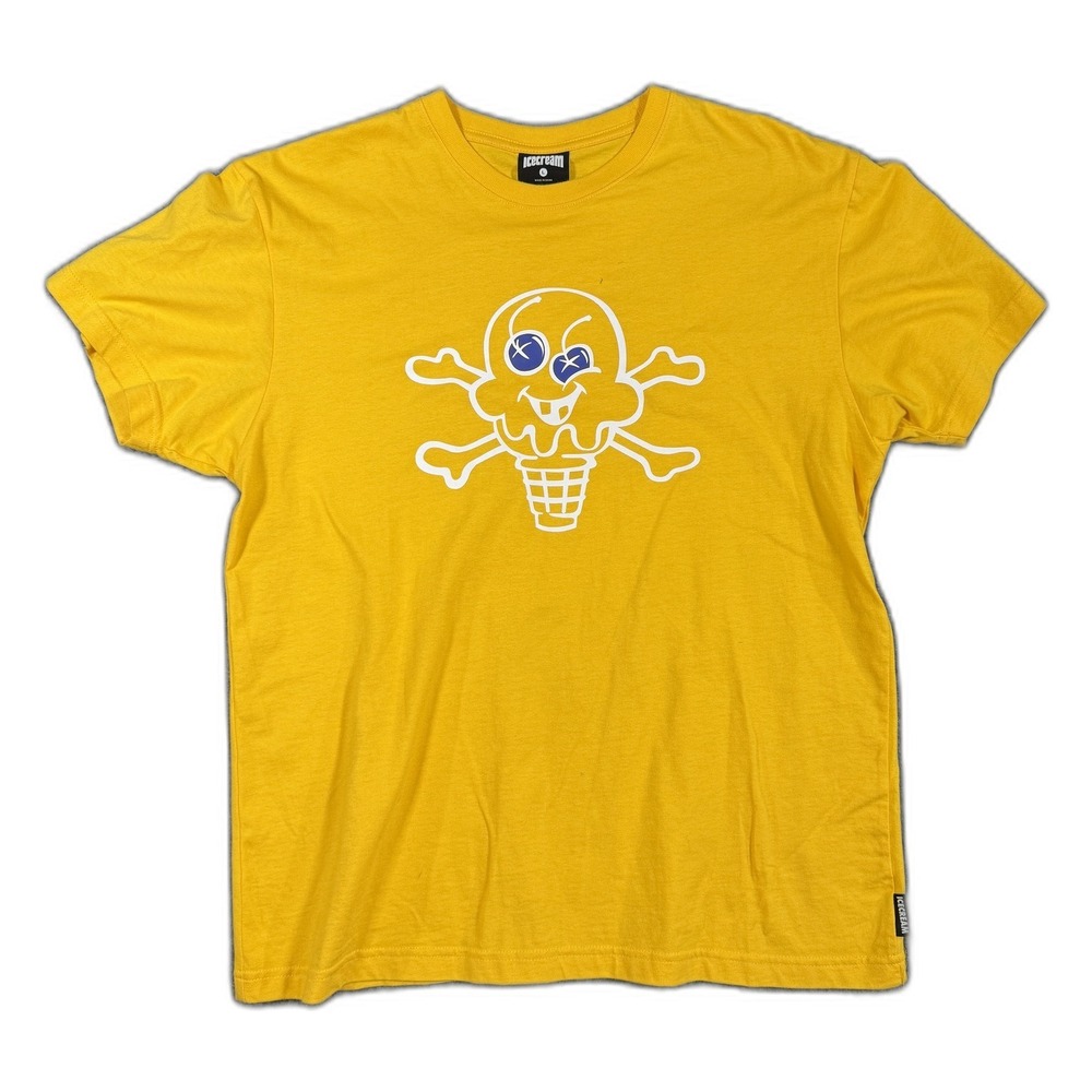Ice Cream Billionaire Boys Club BBC Yellow Cones and Bones T-Shirt Size Large
